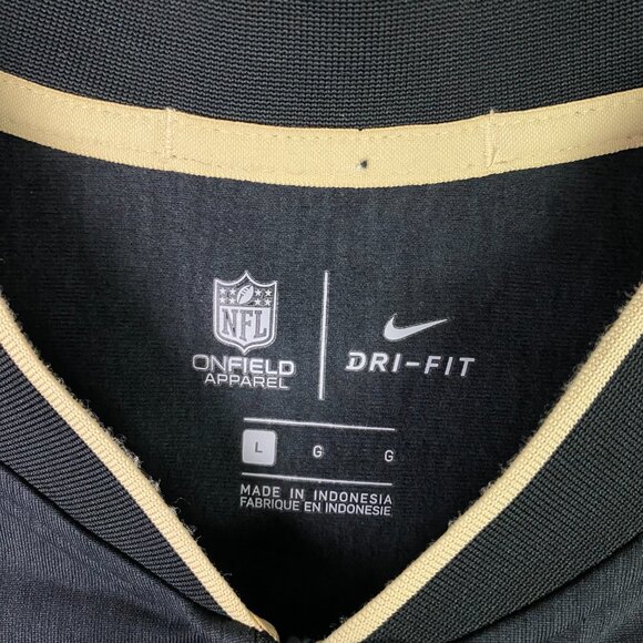 Nike On Field New Orleans Saints 1/4 Zip Pullover Men's Large Black NFL Football - Picture 5 of 11